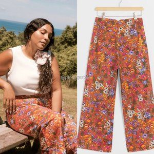 ANTHROPOLOGIE Maeve Flower Power Wide Leg Pants {U2}